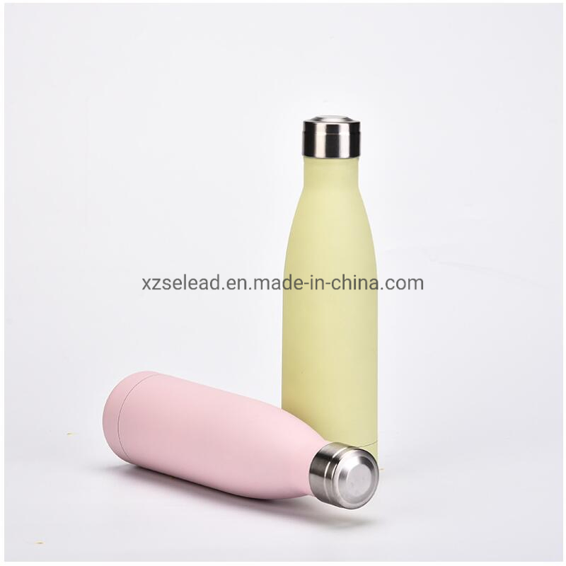 500ml Vacuum Sport Double Wall Copper Stainless Steel Thermo Cola Shape Drink Insulated Water Bottles with Custom Logo