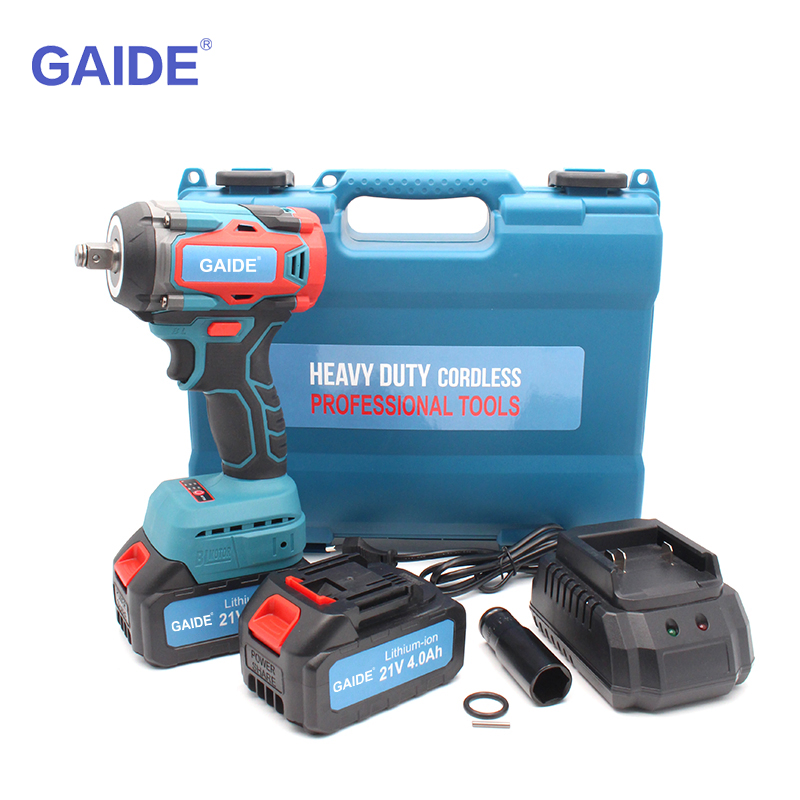 Gaide Cordless Electric Impact Wrench LED Brushless Motor with Lithium Battery