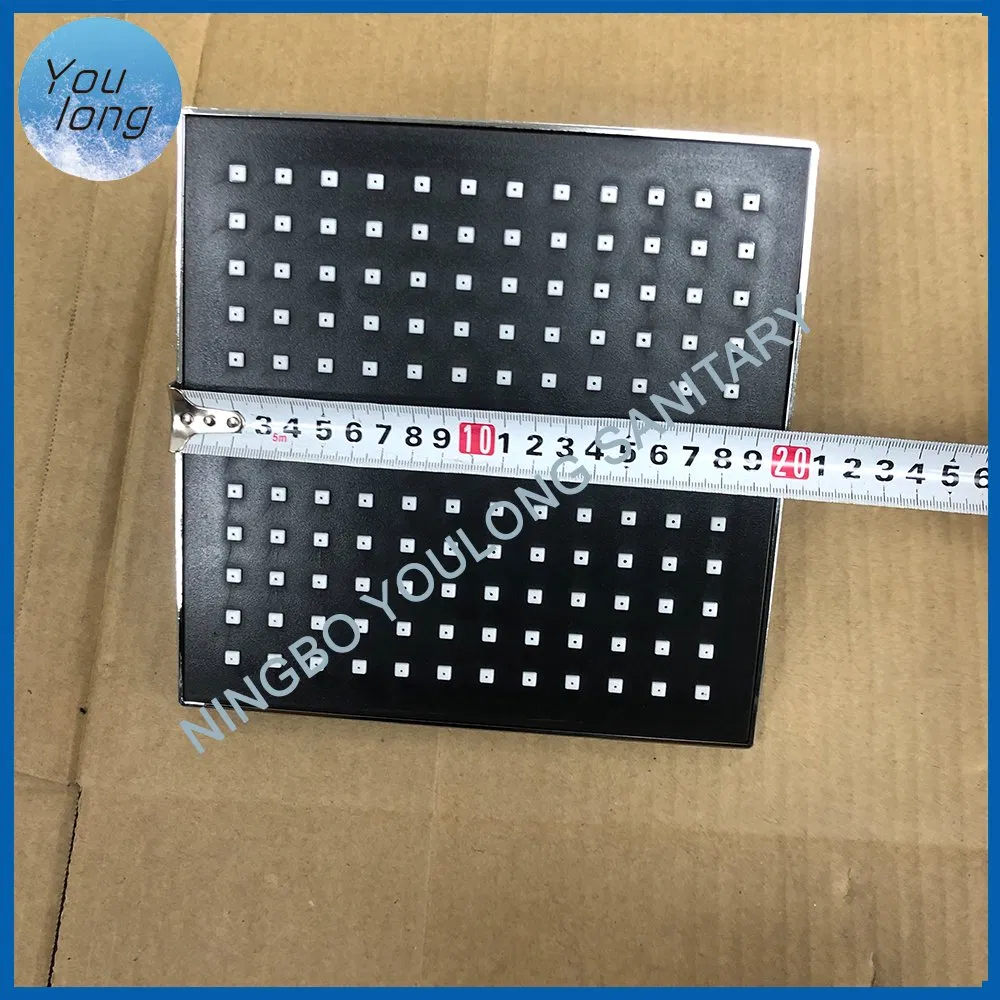 Wall Mount Black Square Plastic Shower Head Rainfall Bathroom Shower Head with Arm