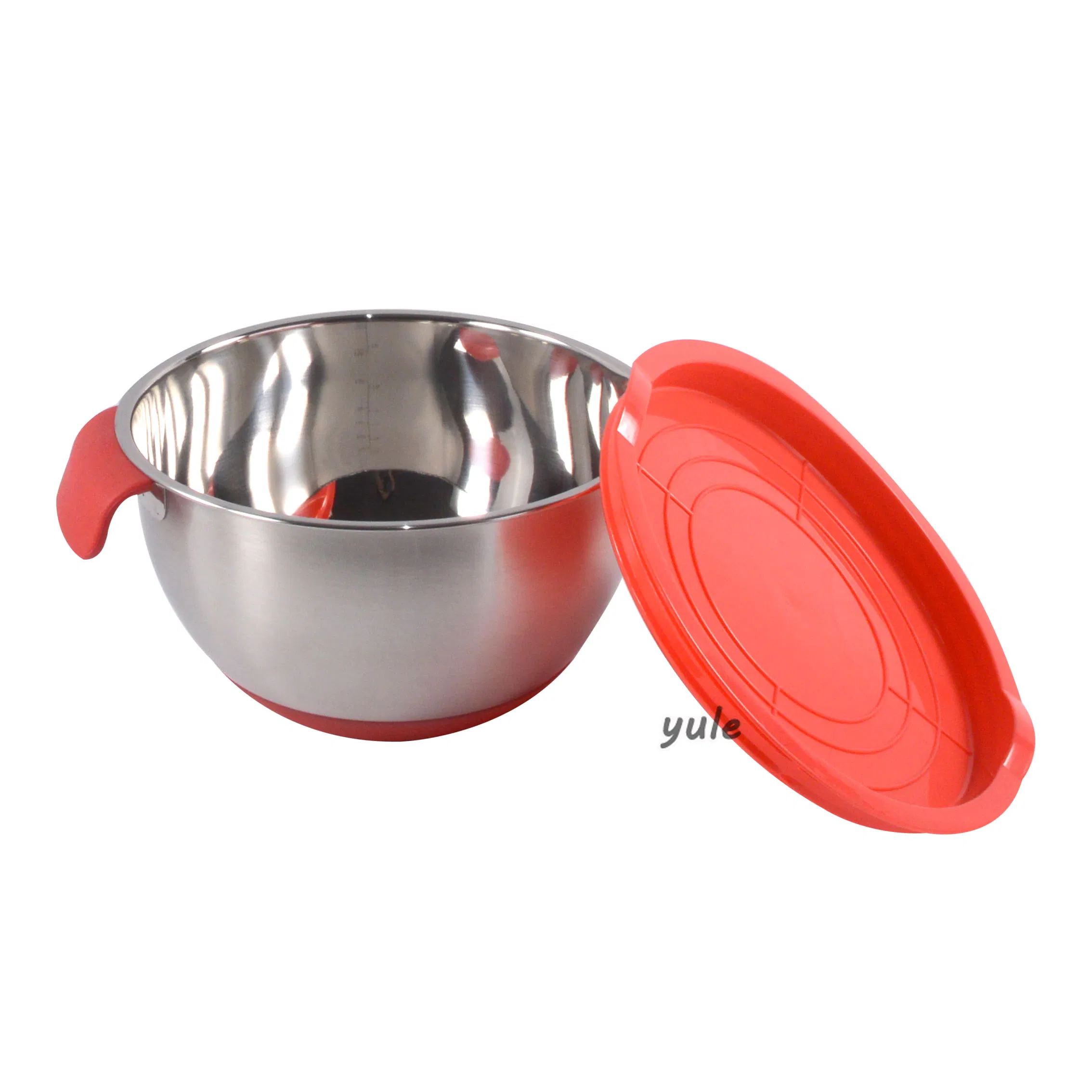 Chinese Manufacturer Kitchen Items Nesting Plastic Lids Non Slip Silicone Base 1.0L-1.5L-2.5L-3L-4L-5L Set of 6 Kitchen Bowl Set