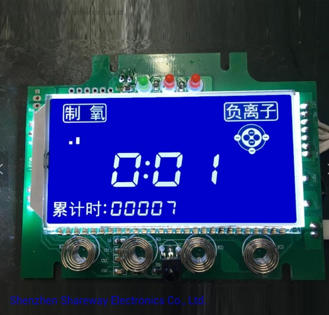 Custom Blue Negative Tn Stn Segment LCD Display with White Backlight