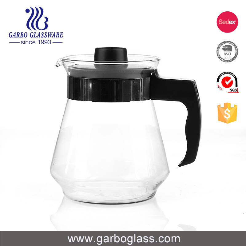 Wholesale Classic Heat Resistant Hot Tea Glass Pitcher Clear 1.25L Glass Teapot with Plastic Lid