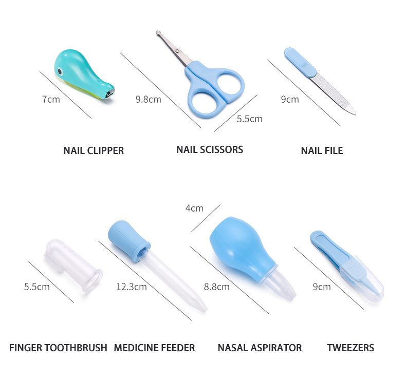 13PCS Baby Nail Scissors Toothbrush Comb Brush Safety Health Care Items Baby Care Kit