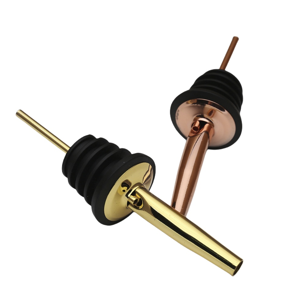 Gold Rose Gold Stainless Steel Liquor Wine Bottle Pourer Decanter Spout Stopper