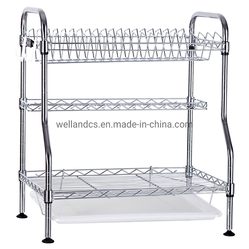 OEM Factory 3 Layer NSF Steel Kitchen Wire Shelf Dish Kitchen Metal Plate Rack
