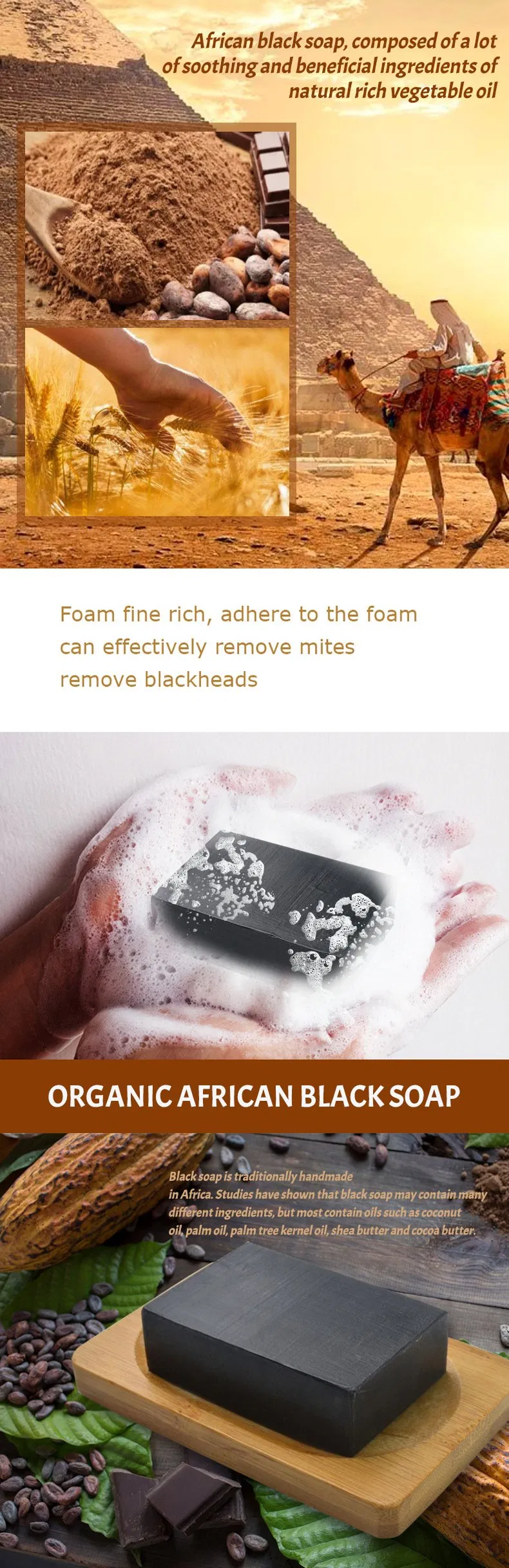 African Black Soap with Palm Kernel Coconut Olive Oils Aloe Vera Snowparsley for Dark Spot Removal Includes Deep Cleaning