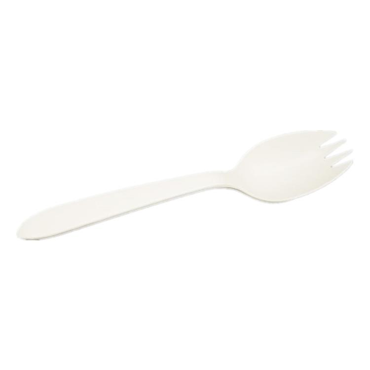 Disposable Fork Spoon Biodegradable Cornstarch Tableware Spork for Lunch with Custom Package