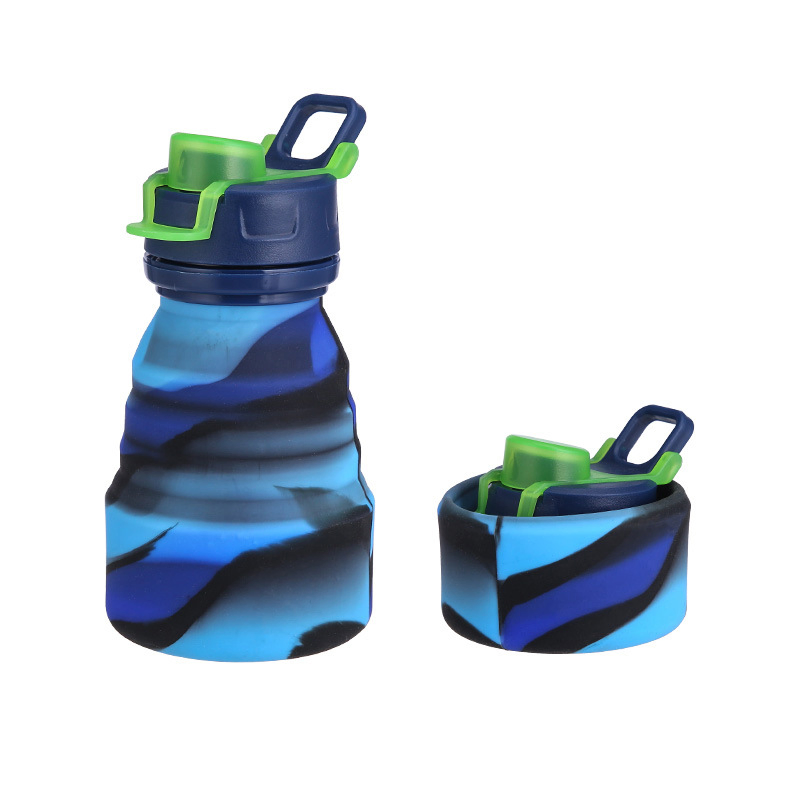 Reusable Silicone Travel Retractable Water Cup Outdoor Hiking Folding Sports Kettle Bottle Gift
