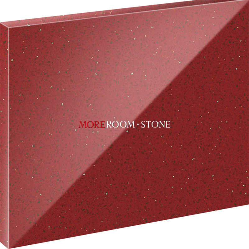 Big Slab Artificial Polished Red Quartz Stone