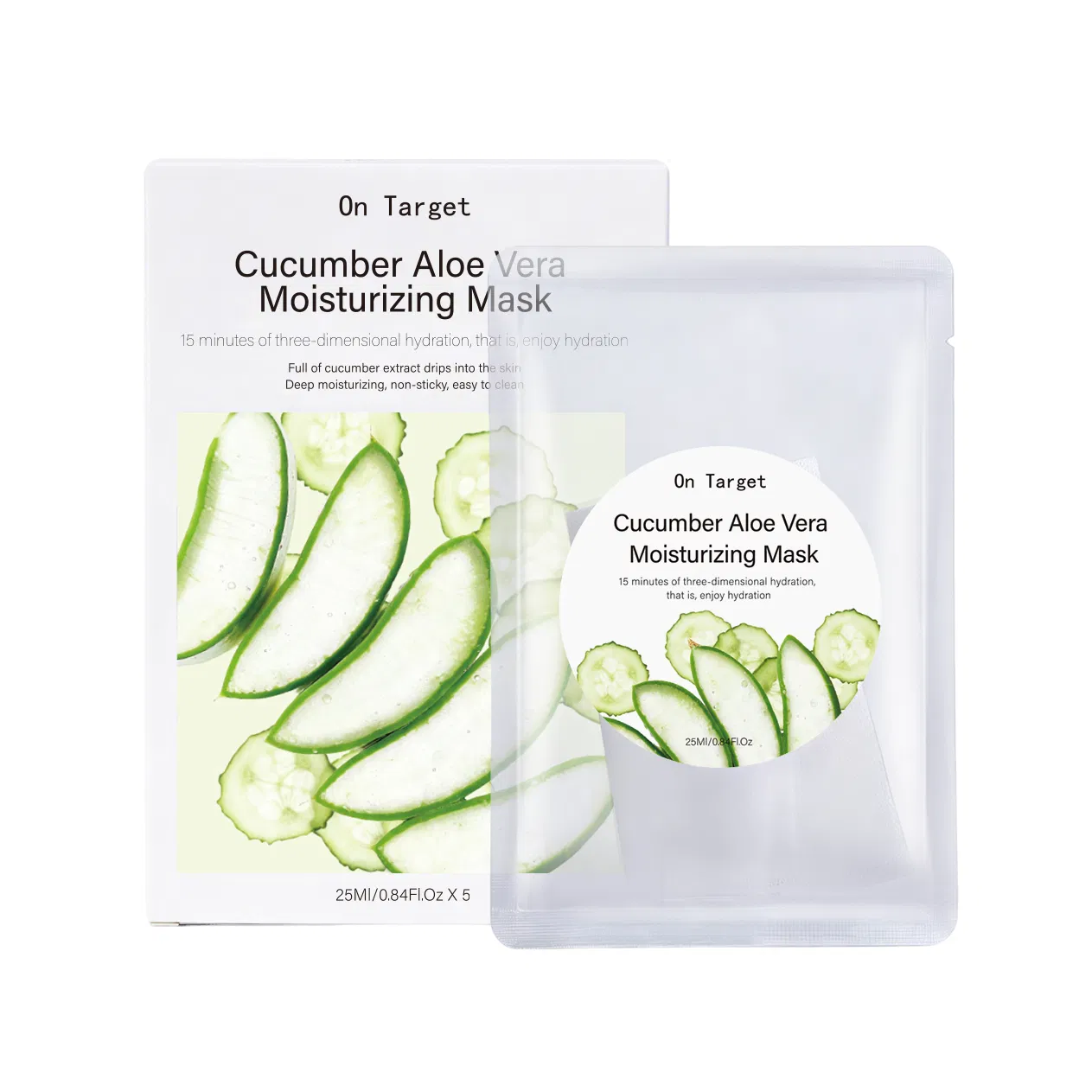 Organic Wholesale Cucumber Aloe Vera Sheet Mask Deep Moisturizing Nourishing Soothing & Brightening Facial Mask Skin Care Hydration