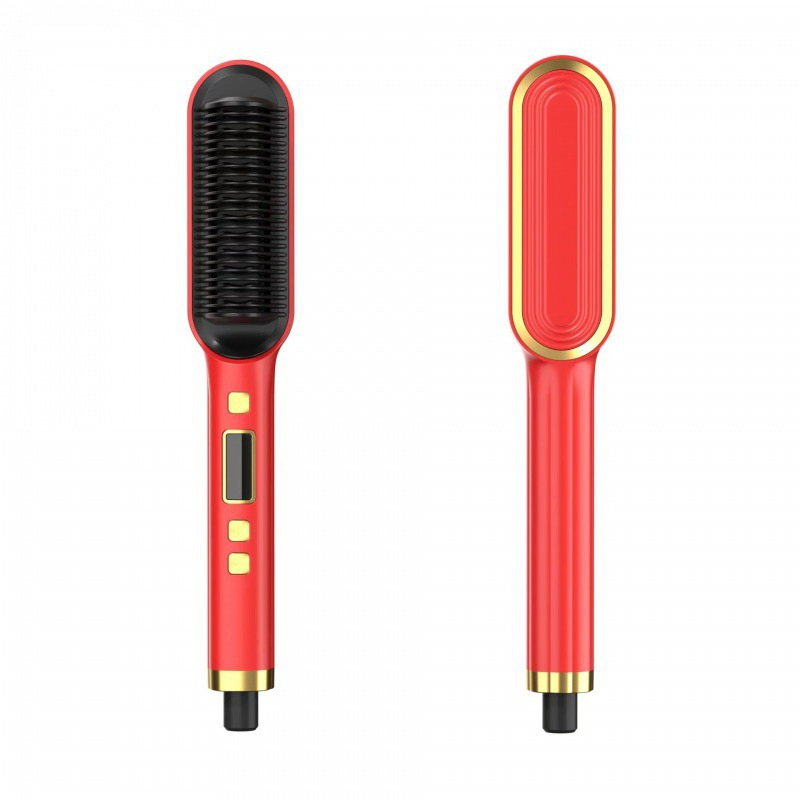 Professional Women′ S Hairstyle Ionic Hair Straightener Comb with 3 Temperature Settings & LED Screen