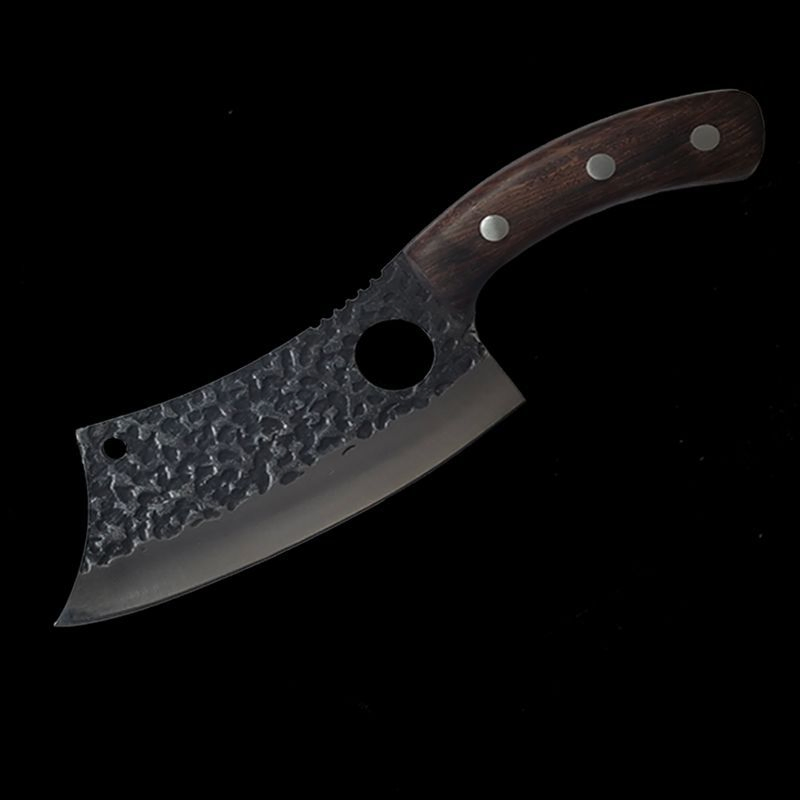 Professional Handmade Kitchen Chef Cleaver High Carbon Steel Nakiri Knife Meat Cleaver with Wood Handle Slicing Utility Tool