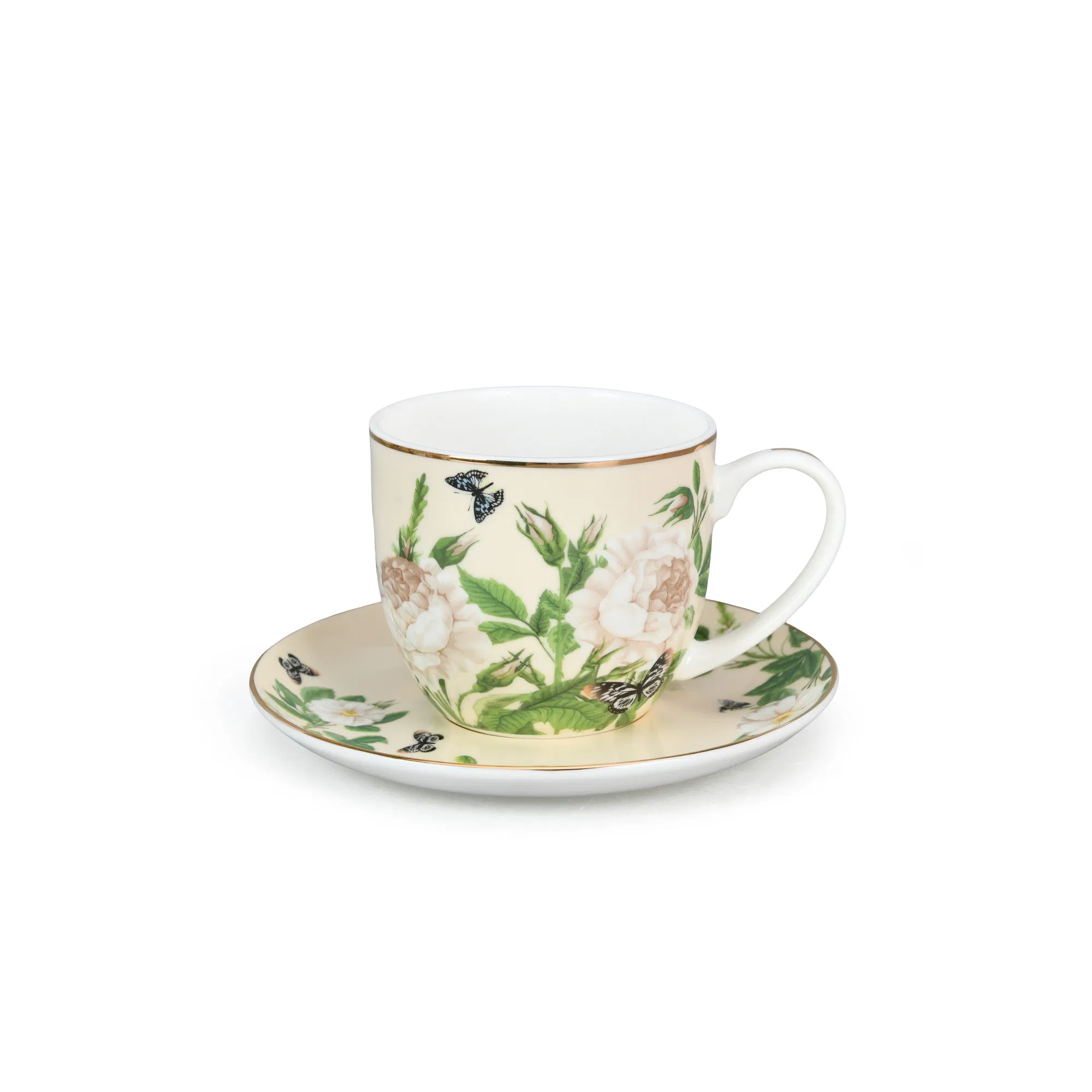 Набор чашек с блюдцами Gold Rim Floral