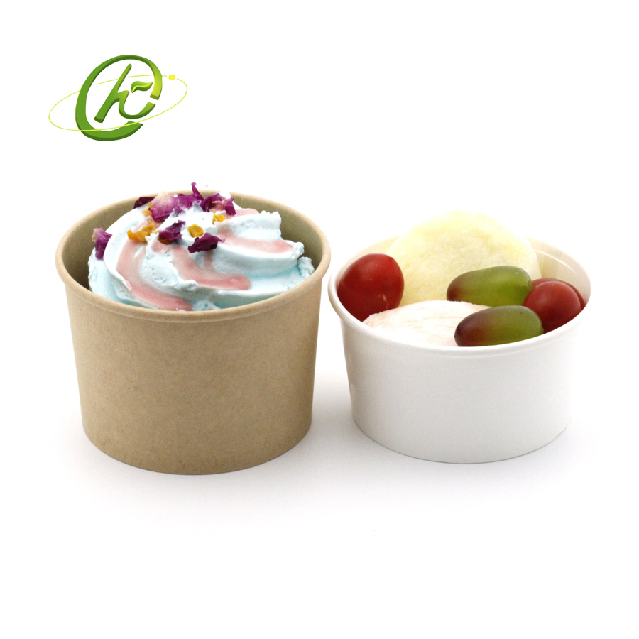 Disposable Ice Cream Paper Cup / Bowl Manufacturer Wholesale with Cover Ice Cream Cups