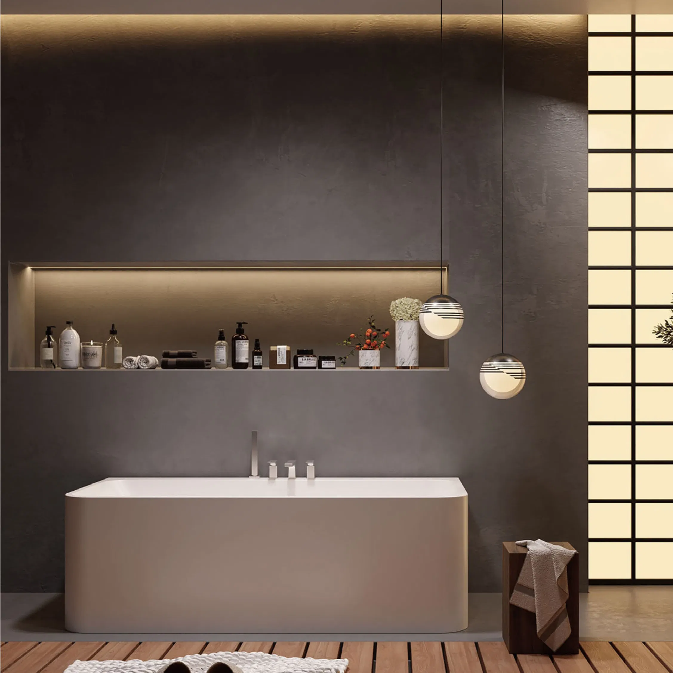 Просторная акриловая ванна для взрослых