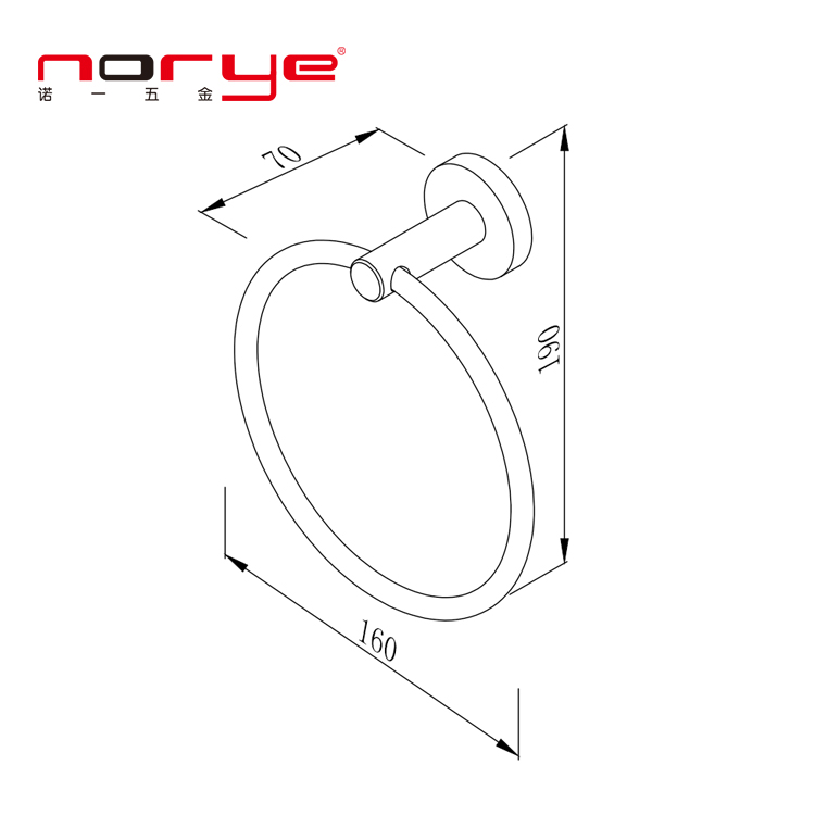 Настенное кольцо для полотенца из нержавеющей стали 304