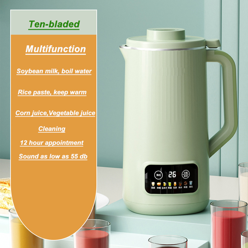 Kitchenware1000ml Heating Food Blender Machine for Family Use Milk Frother Multifunction Nut Milk Maker Soybean Milk Maker