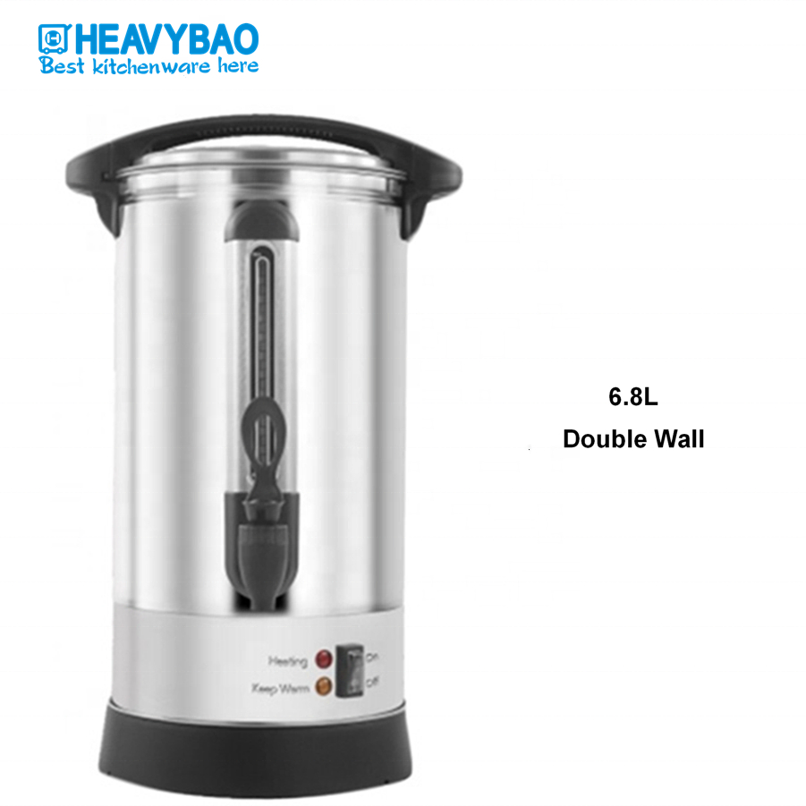 Heavybao Stainless Steel 6.8L Double Wall Mulled Wine Water Boiler Electric Urn