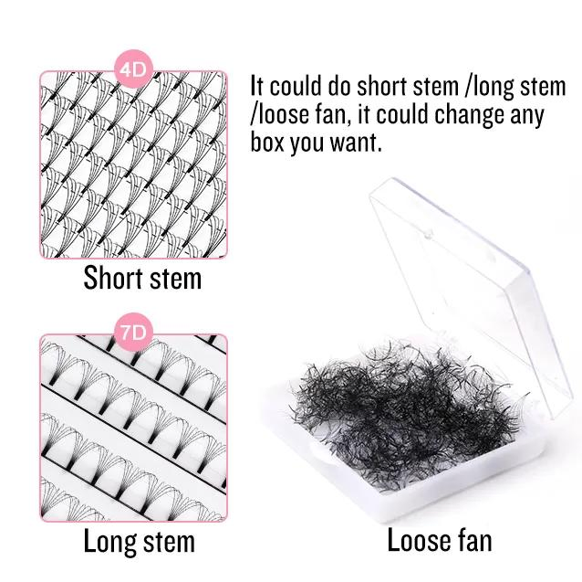 5D/6D/10d 0.05/0.07 Black Short Stem Lashes Trays Long Stem Premade Fans Eyelashes