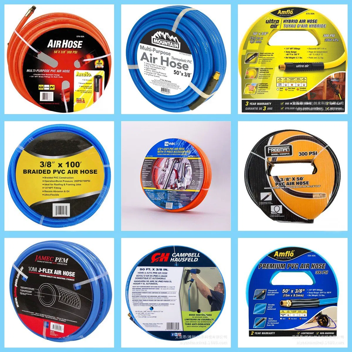 Commercial One Inch Quarter Inch 300 Psi High Pressure Super Flexible Air Compressor Air Hose for Sale