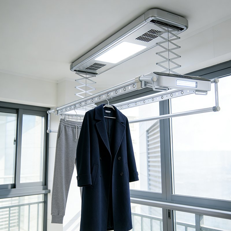 Smart Clothes Drying Rack Adjustable Height Illuminated Sterilization Stylish Clothes Drying Rack