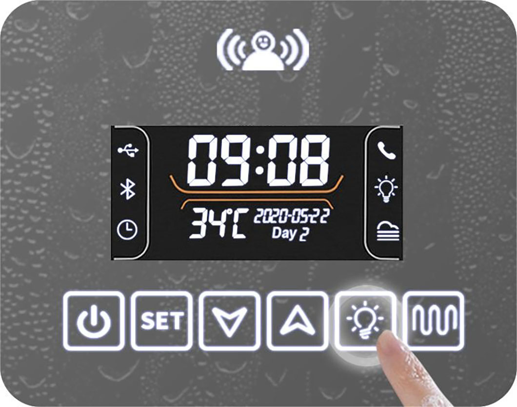 Hot Sale Hotel Luminous Lighting Bathroom Anti-Fog Smart LED Mirror