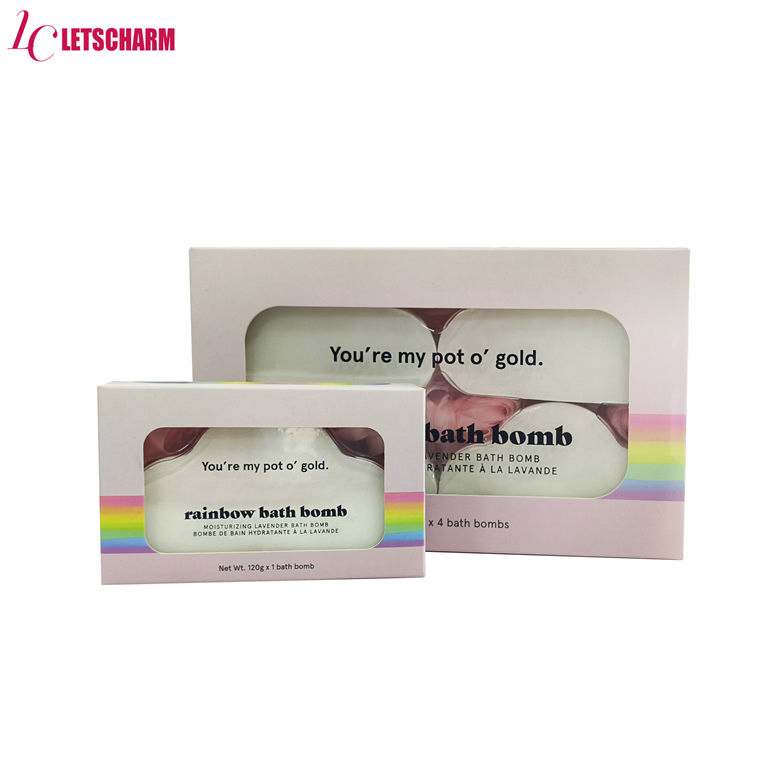 Ls005 OEM/ODM Custom Rainbow Bath Beads 4-Pack Personalized Bubble Bath Bomb