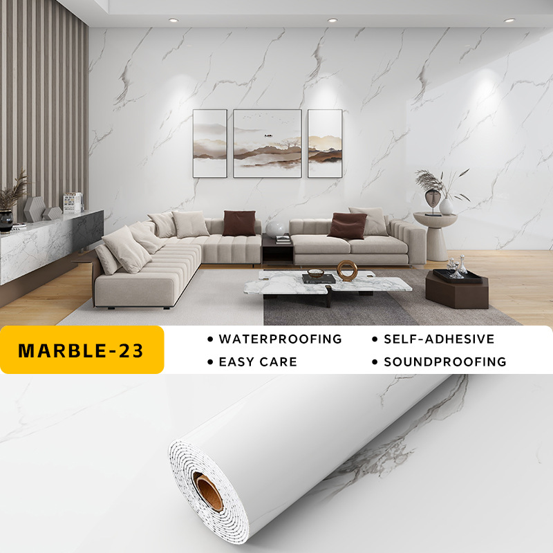 Hot Selling Chinese Style Waterproof Marble Design PVC Wallpaper for Home Decor