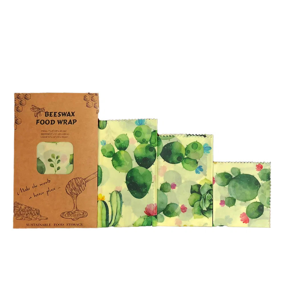 Organic Cotton Beeswax Preservation Cloth Reusable Fruit Bread Wraps Bag