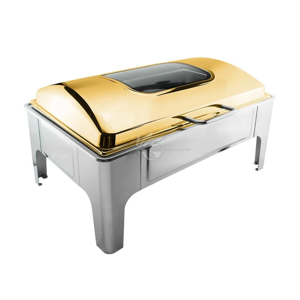 Luxury Chafing Dish Gold Stainless Steel Buffet Servers Food Warmer Gold Silver Buffet Chaffing Dishes for Hotel