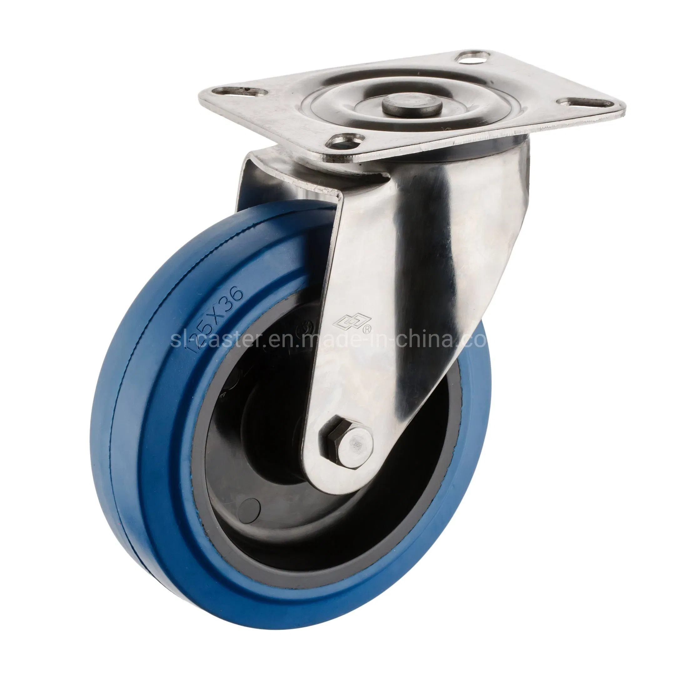 200mm Swivel Locking Elastic Rubber Heavy Duty Castor Wheel
