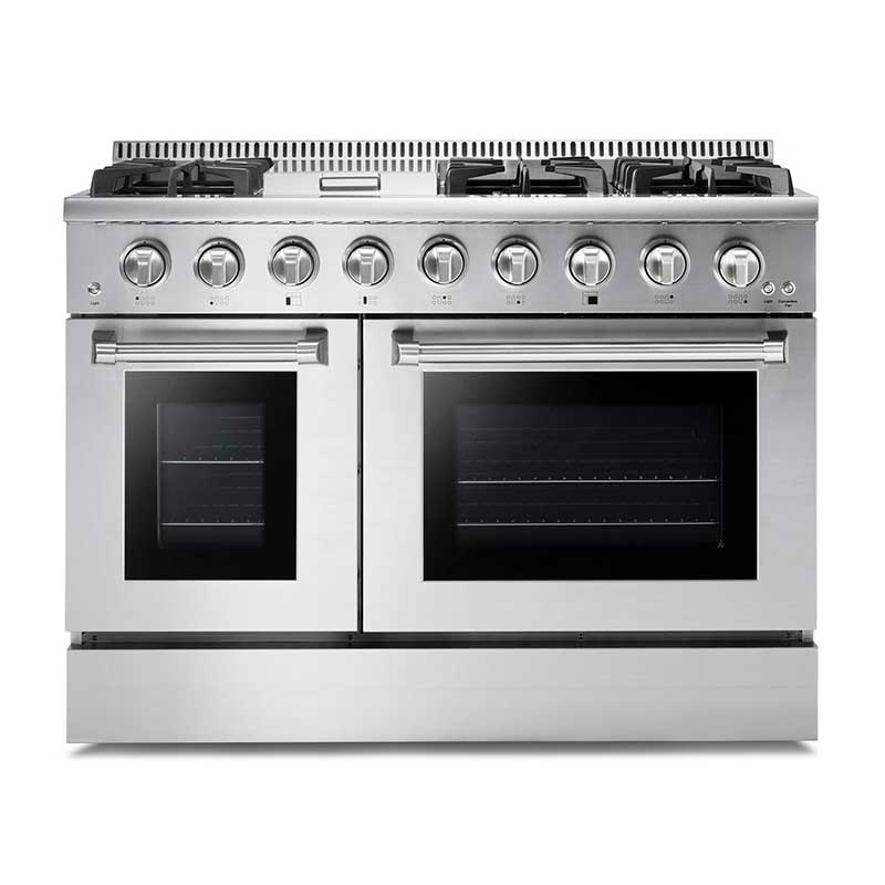 Freestanding Professional 48 Inch Gas Stove with Griddle