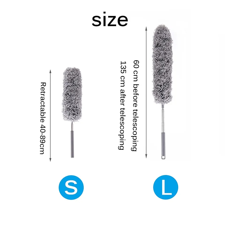 Extendable Feather Duster Stainless Steel Extension Pole Extra Long Telescopic Duster