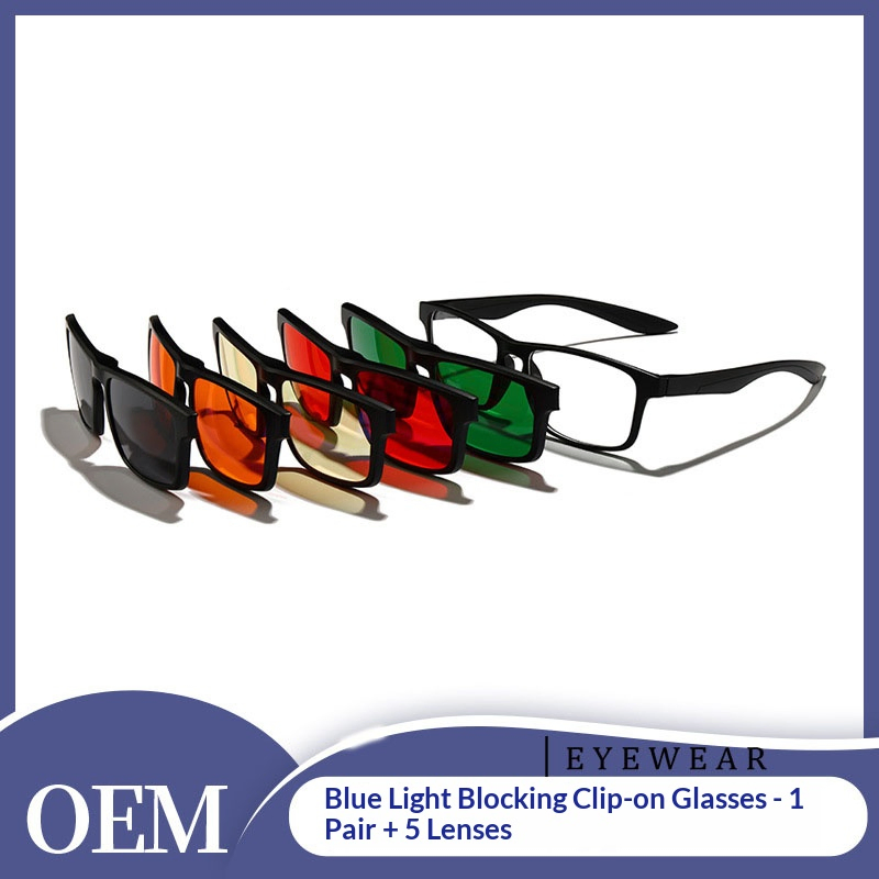 Wholesale Magnet Clip on Eyeglasses High Quality Polarized Optical Frames Fashion Magnetic Clip Custom Logo Optical Frame Blue Light Blocking Glasses