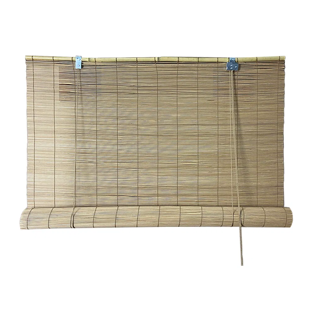 Factory Direct Sales Light Brown Natural Bamboo Blind with Pull Cord Systeam