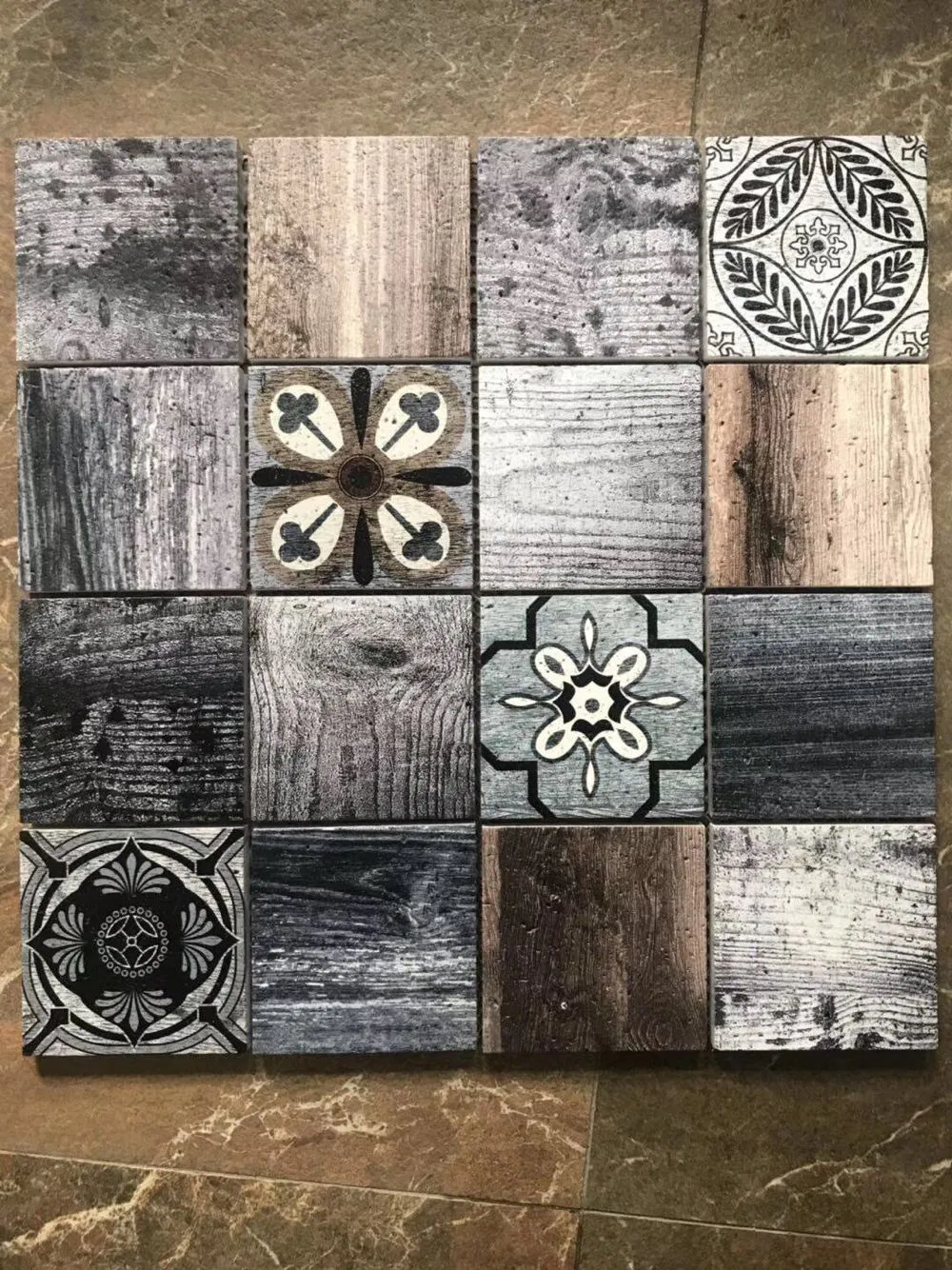 China Fctory Natural Stone Marble Mosaic Tiles for Bathroom Floor Tile Design