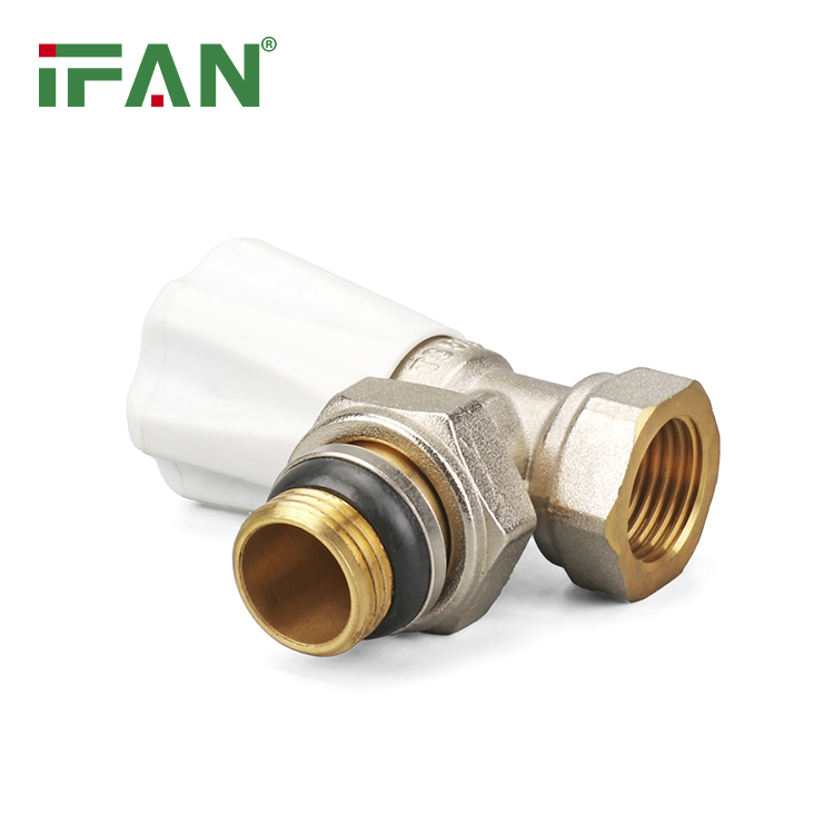 Ifan ASTM F2788 Thermostatic Radiator Valve 1/2'' Angle Valve Customized Brass Radiator Valve
