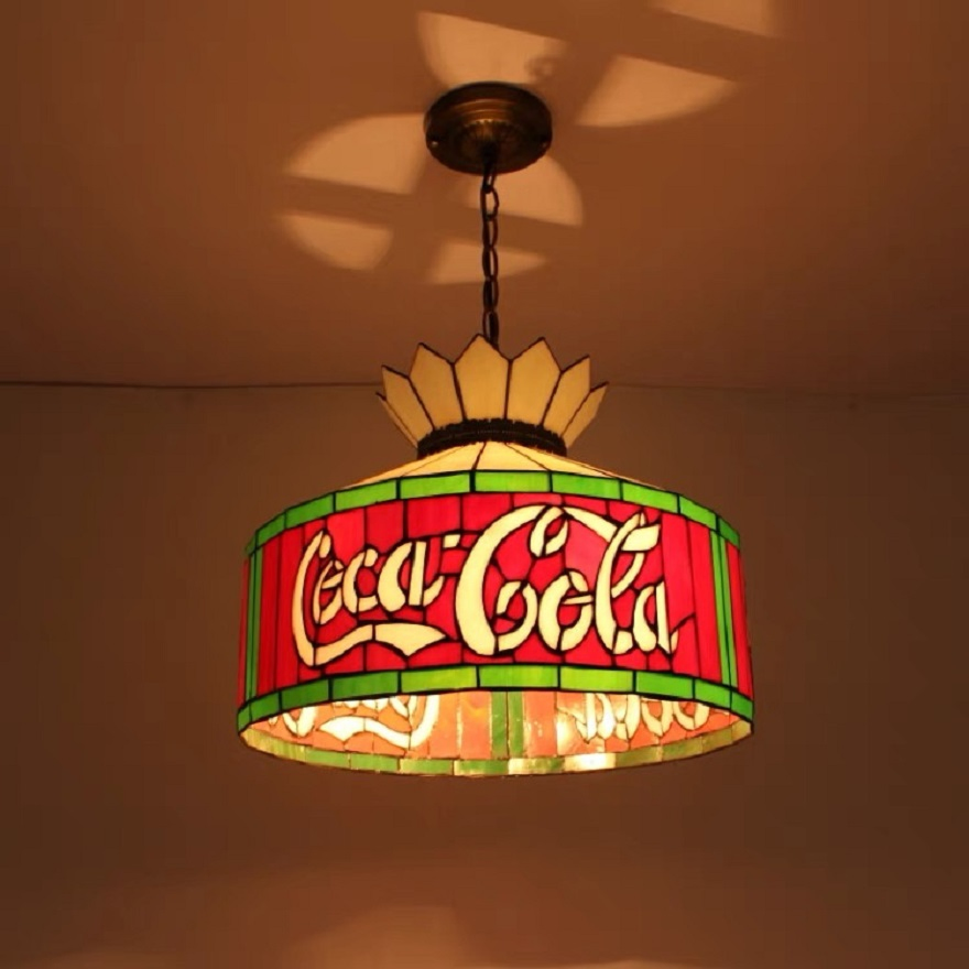 Decorative Tiffany Style Stained Glass Cola Pendant Light for Room/Living Room