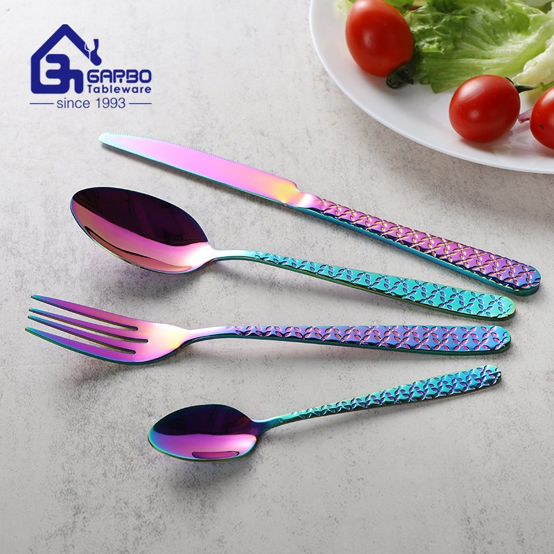 Stainless Steel 410/13-0 Flatware Custom Logo Cutlery Set Table Knife Fork Spoon Set