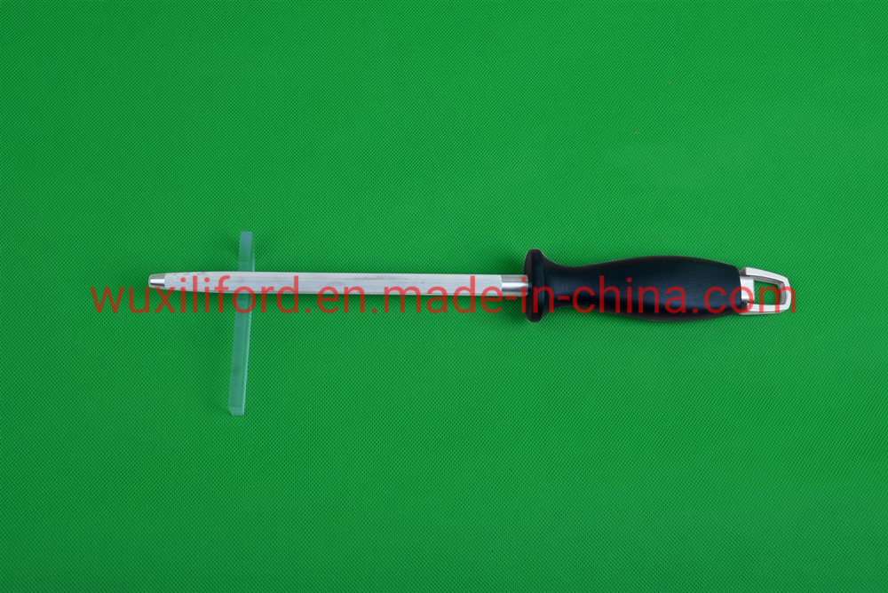 Chinese Factory Price Honing Knife Sharpener Knife Sharpening Rod 10-Inch Rod with 5.5-Inch Wooden Handle Kitchenware Blade Sharpening Machine Knife Sharpeners