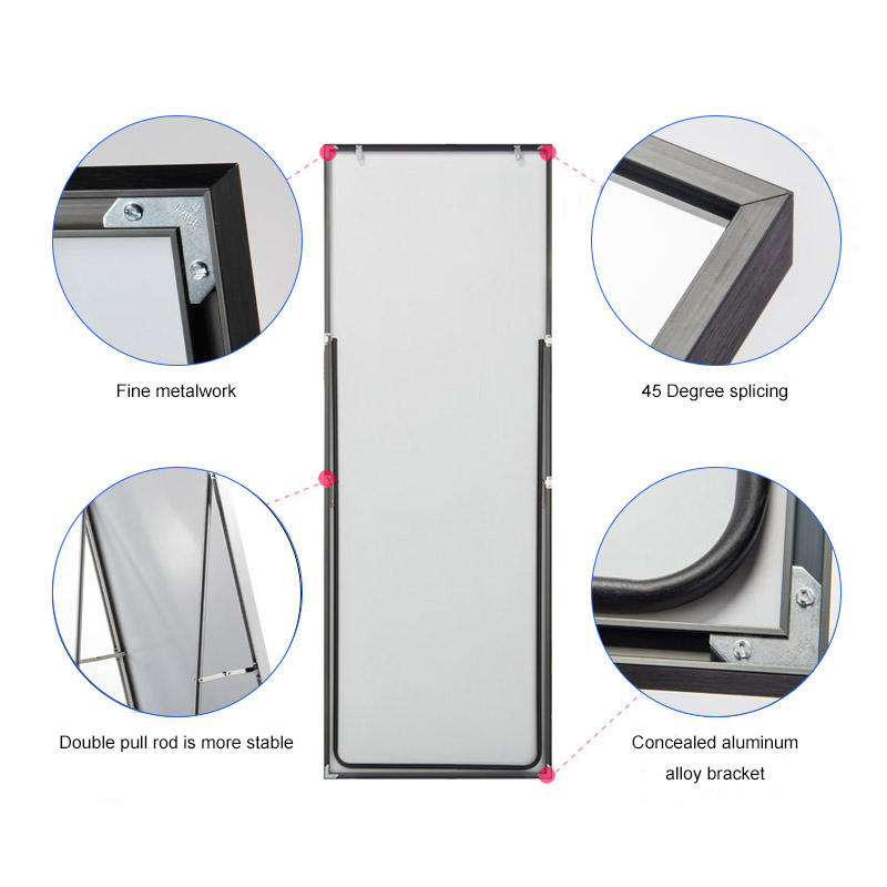 65"X22" Full Length Mirror Floor Mirror with Standing Holder