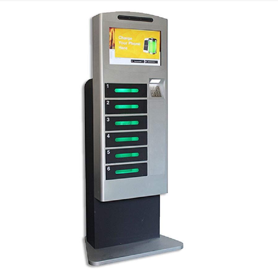 17" LCD Signage Screen Cell Phone Charger Kiosk/Digtal Locker Supported Public Mobile Charger/Phone Charging Kiosk