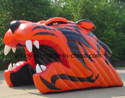 Inflatable Tiger Mascot Tunnel Tent as Sport Entrance
