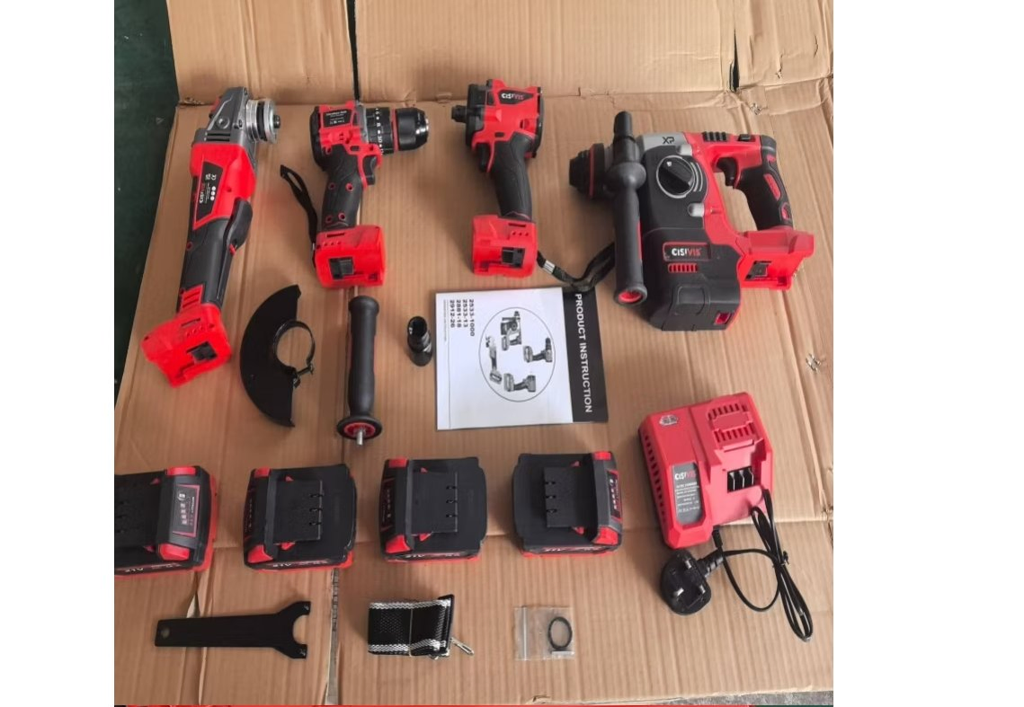 Cisivis Hot Selling 4-in-1 Cordless Drill Wrench Power Tool Set with 4 Batteries Power Tool Cordless Power Tool Wholesale