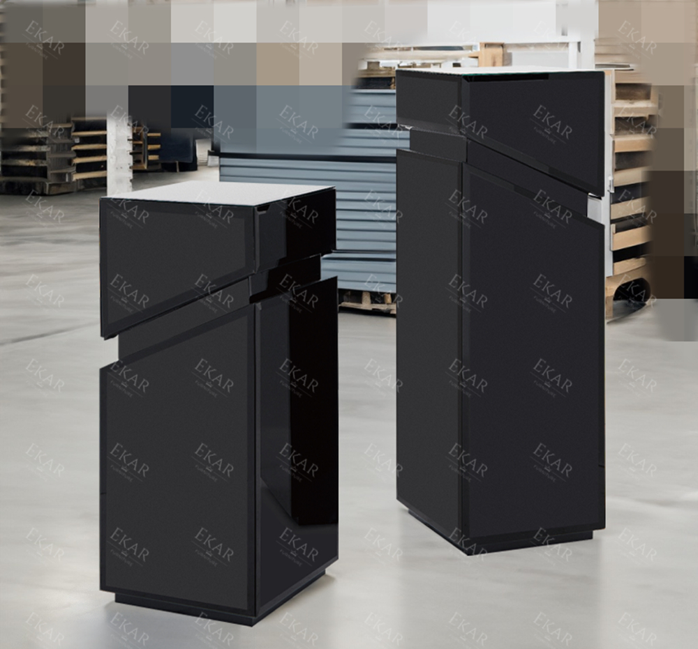 Enhance Your Modern Decor with Gray Mirror Material Flower Stand