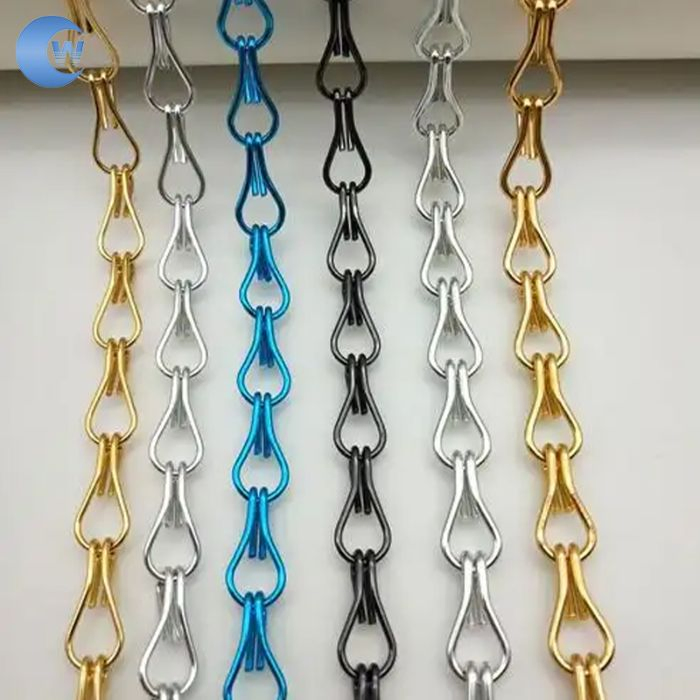 Chinese Suppliers Aluminum Decorative Double Hook Chain Curtain Metal Fabrics