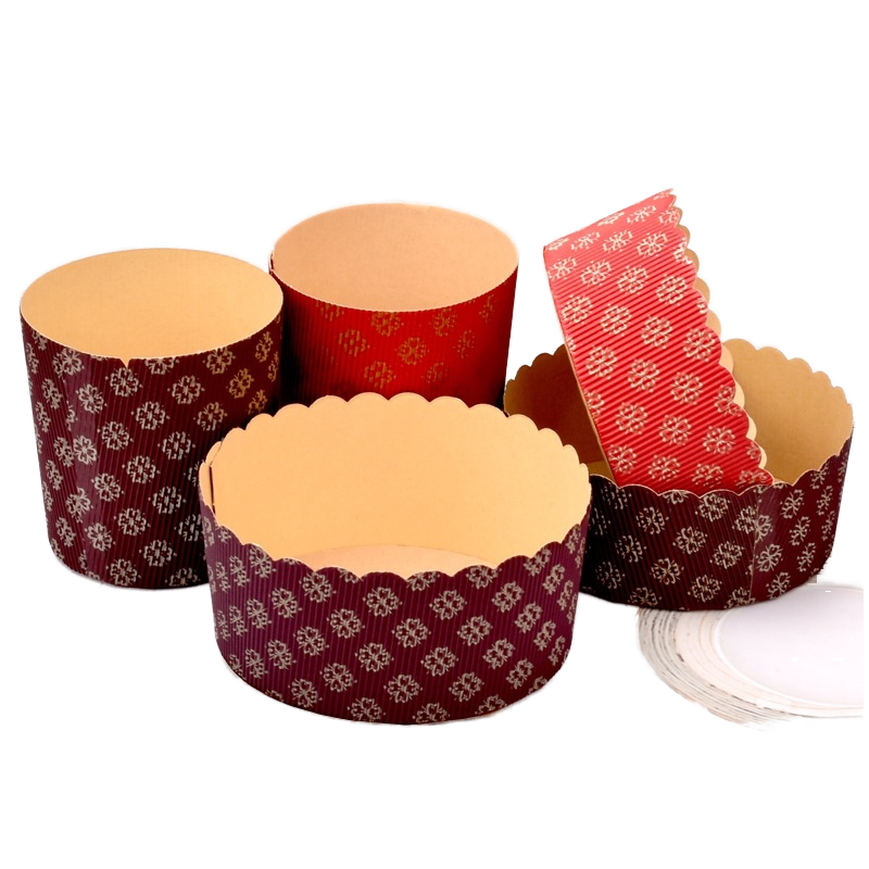 Resistant Red Brown Cake Packaging Box Moulds for Baking Paper Cups