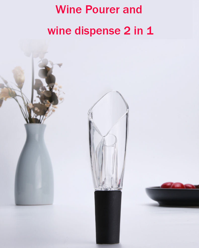Custom Logo Plastic Acrylic Drink Tools Small Champagne and Wine Aerator Pourer