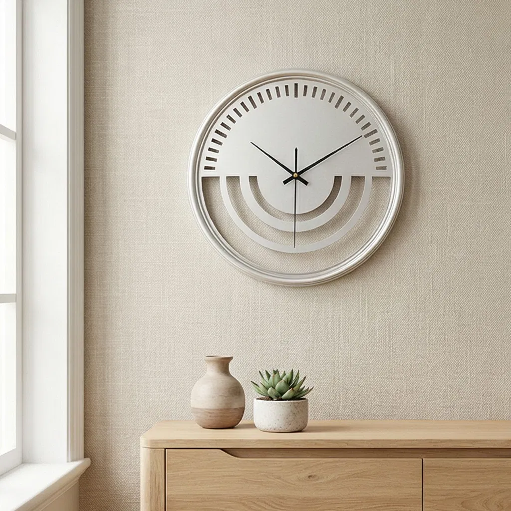 Dia 40/50/60cm Large Round Decorative Metal Wall Clock Silent Metal Wall Clock Home Decoration Promotion Gift Clock for Kitchen/Living /Bed Room--Hrt-57