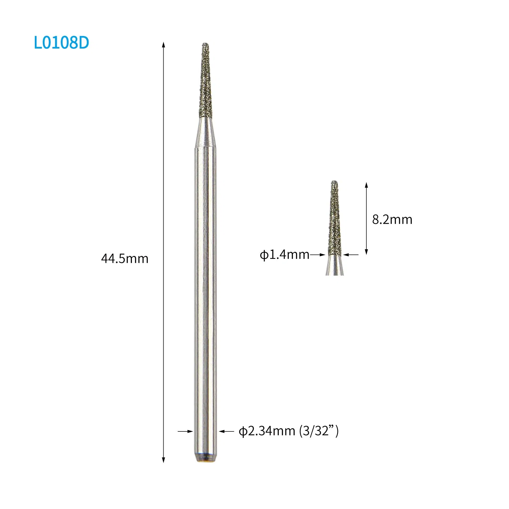 Taper Radius Shape Cuticle Cleaning Diamond Nail Drill Bit